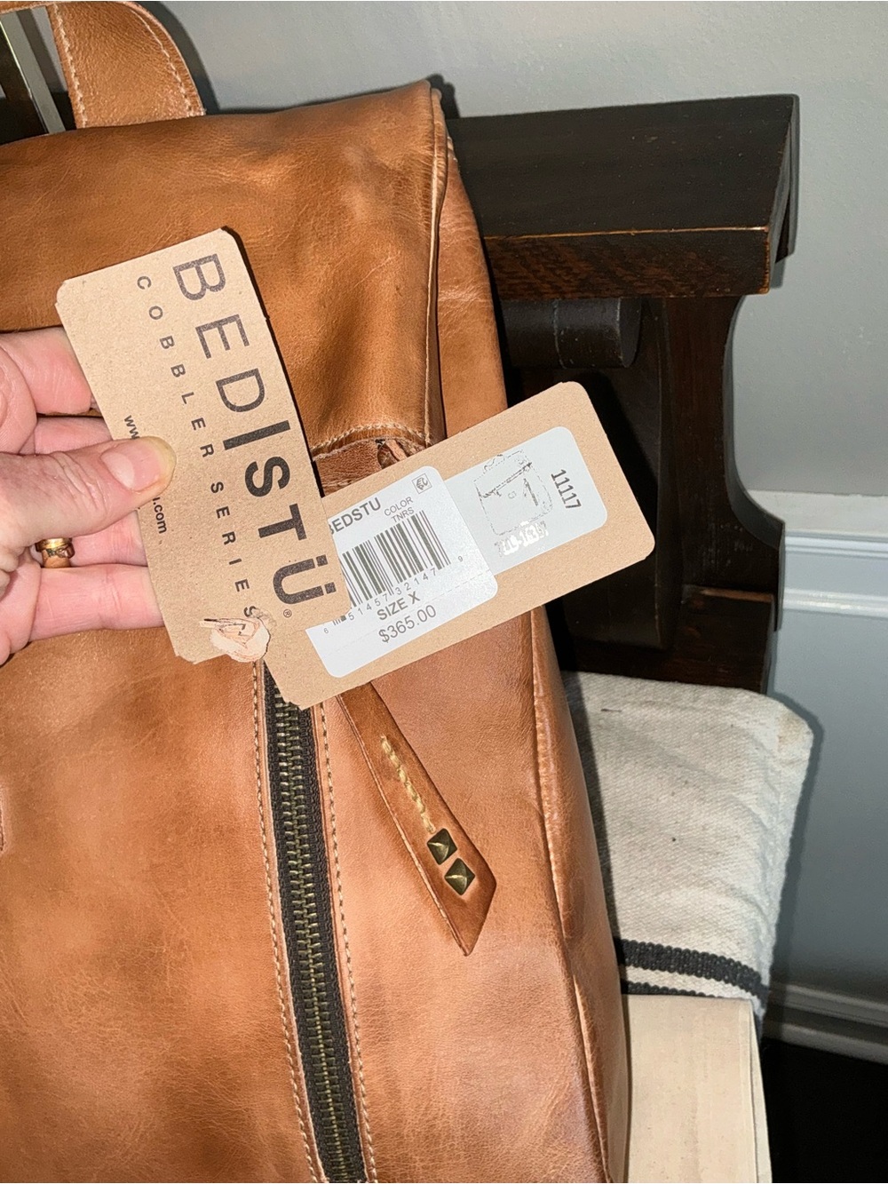 NWT Bed Stu Leather Howie Flapover Leather Backpack Tan Rustic Retail $365 - Picture 6 of 16